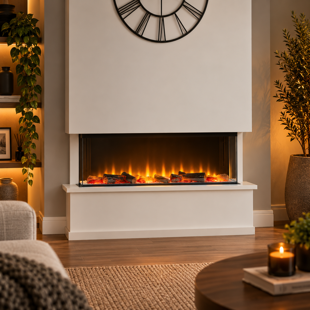 Adam Sahara Panoramic Media Wall Electric Fire, 31 Inch