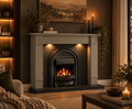 Be Modern Broadwell Dark Grey Freestanding Electric Fireplace Suite 48 Inch