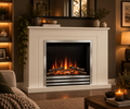 Be Modern Flare Colby White Freestanding Electric Fireplace Suite 38 Inch