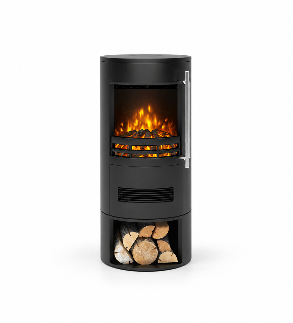Be Modern Tunstall Electric Cylinder Stove with Log Store