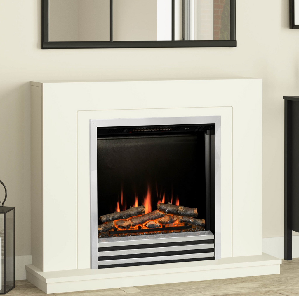Be Modern Flare Colby White Freestanding Electric Fireplace Suite 38 Inch