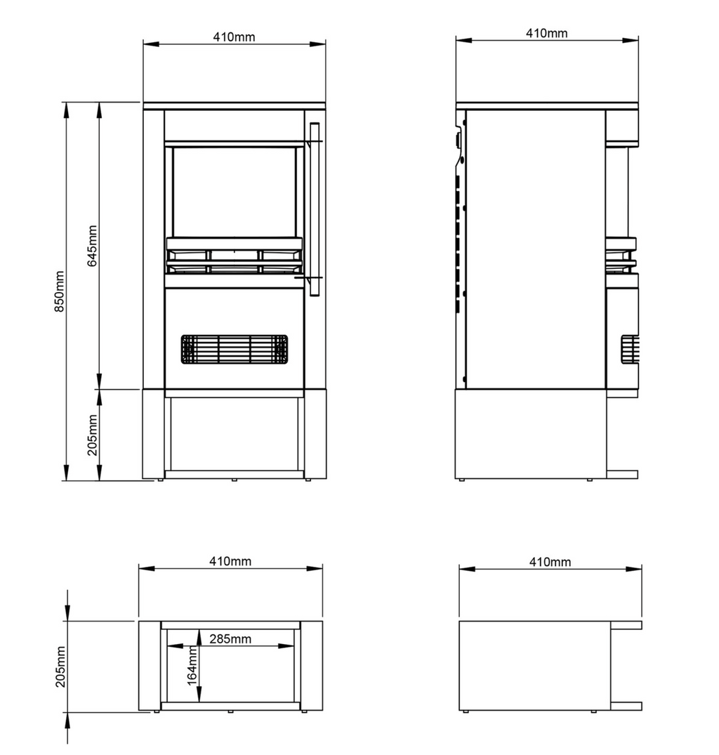 Be Modern Tunstall Electric Cylinder Stove with Log Store