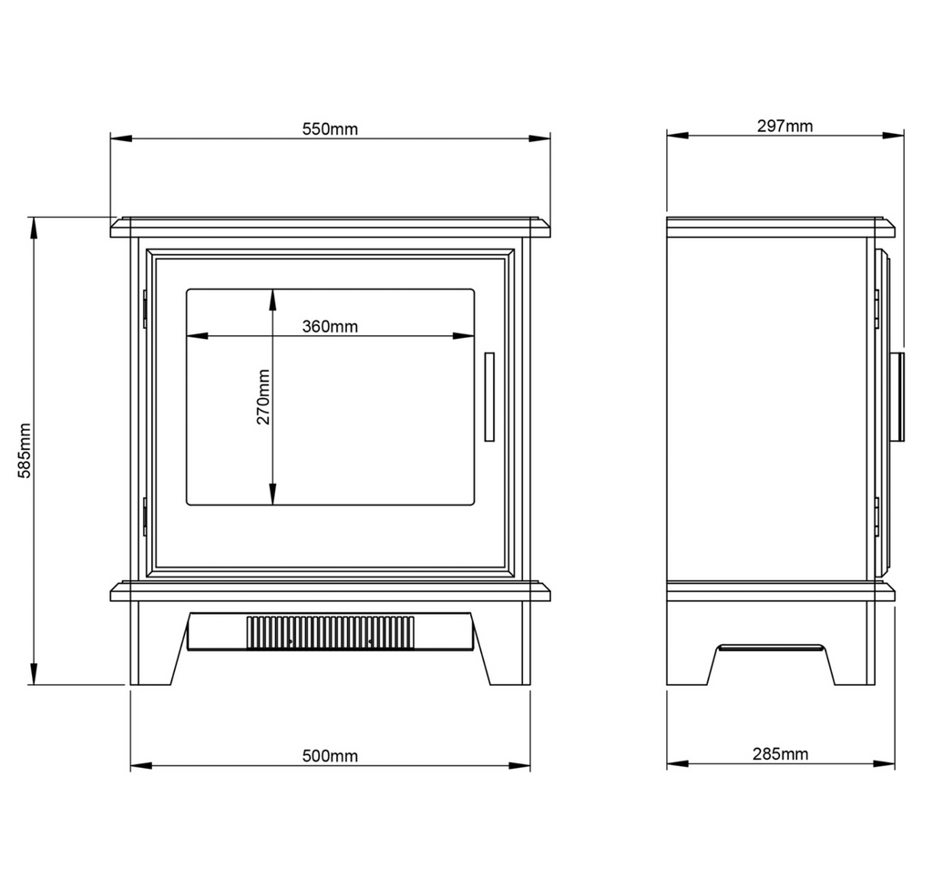 Be Modern Southgate Electric Stove in Dark Grey