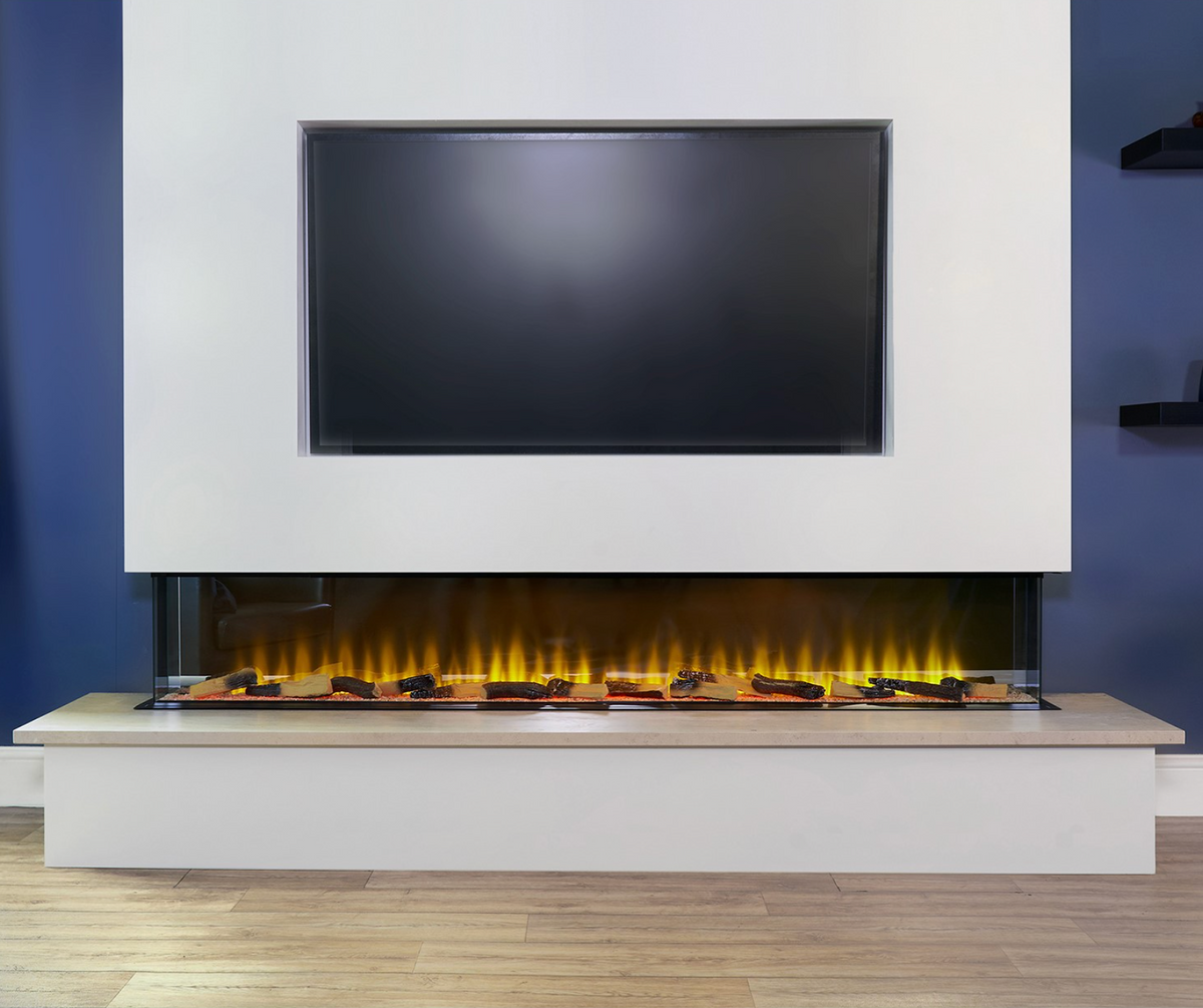 Adam Sahara Panoramic Media Wall Electric Fire, 81 Inch