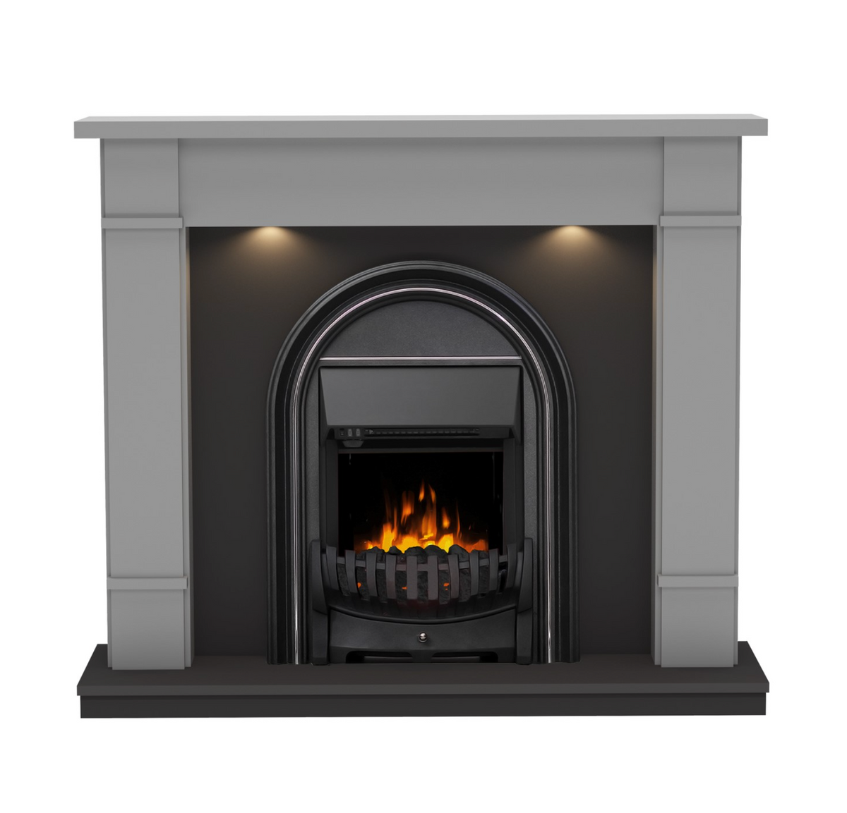 Be Modern Broadwell Dark Grey Freestanding Electric Fireplace Suite 48 Inch