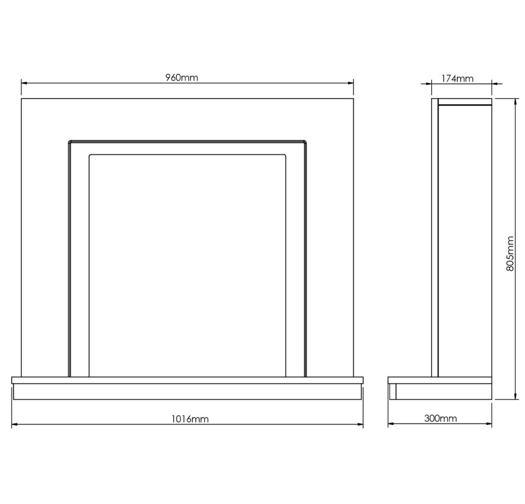 Be Modern Flare Colby White Freestanding Electric Fireplace Suite 38 Inch