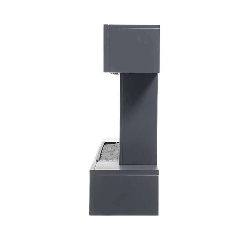 Electric Fire Suite Fireplace with Matte Black LED Surround Set